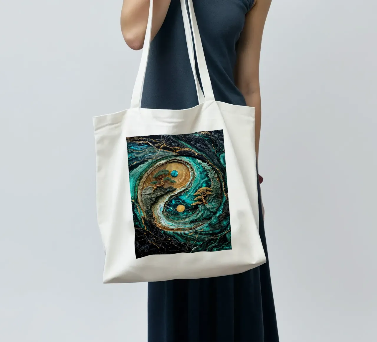 Yin Yang Harmony Kintsugi Art borsa in juta da Pixaverse