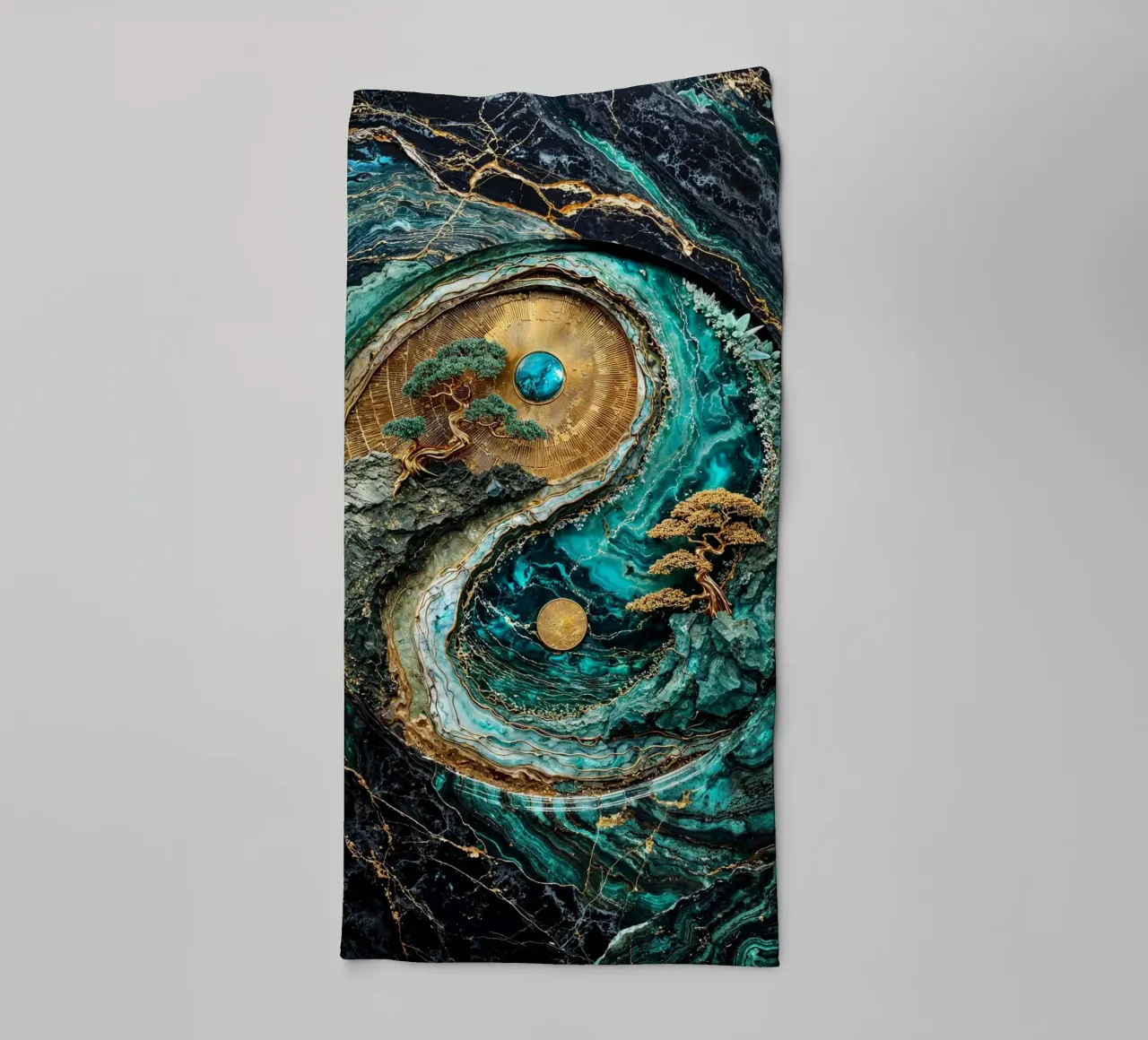 Yin Yang Harmony Kintsugi Art asciugamano da bagno da Pixaverse