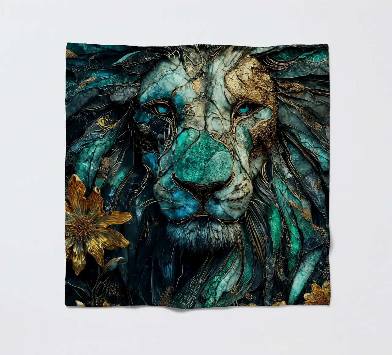 Majestic Lion Kintsugi Art coperta in pile da Pixaverse