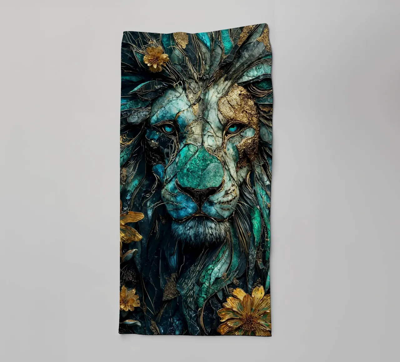Majestic Lion Kintsugi Art asciugamano da bagno da Pixaverse