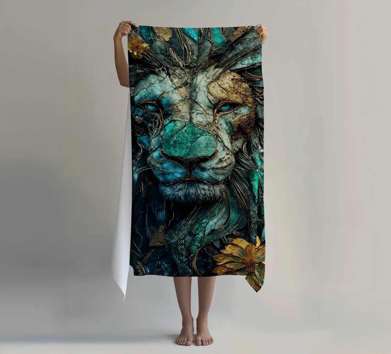 Majestic Lion Kintsugi Art telo mare da Pixaverse