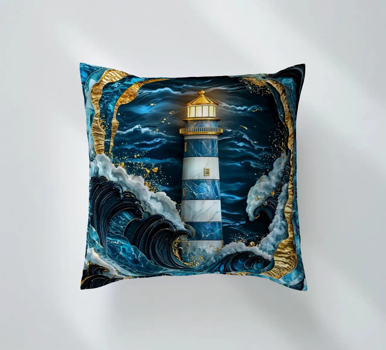 Beacon in the Storm Kintsugi Art cuscino da Pixaverse