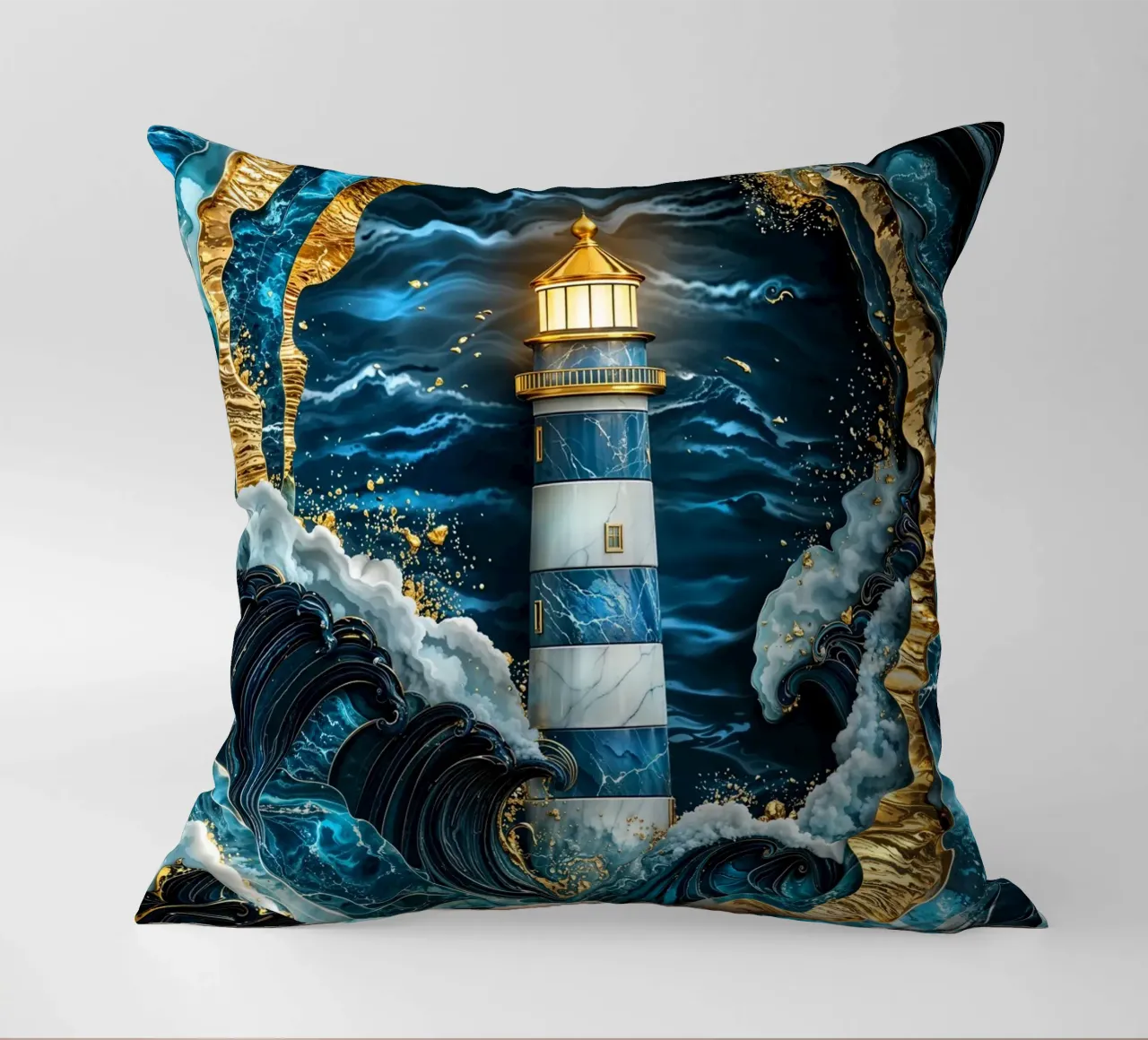 Beacon in the Storm Kintsugi Art cuscino da Pixaverse