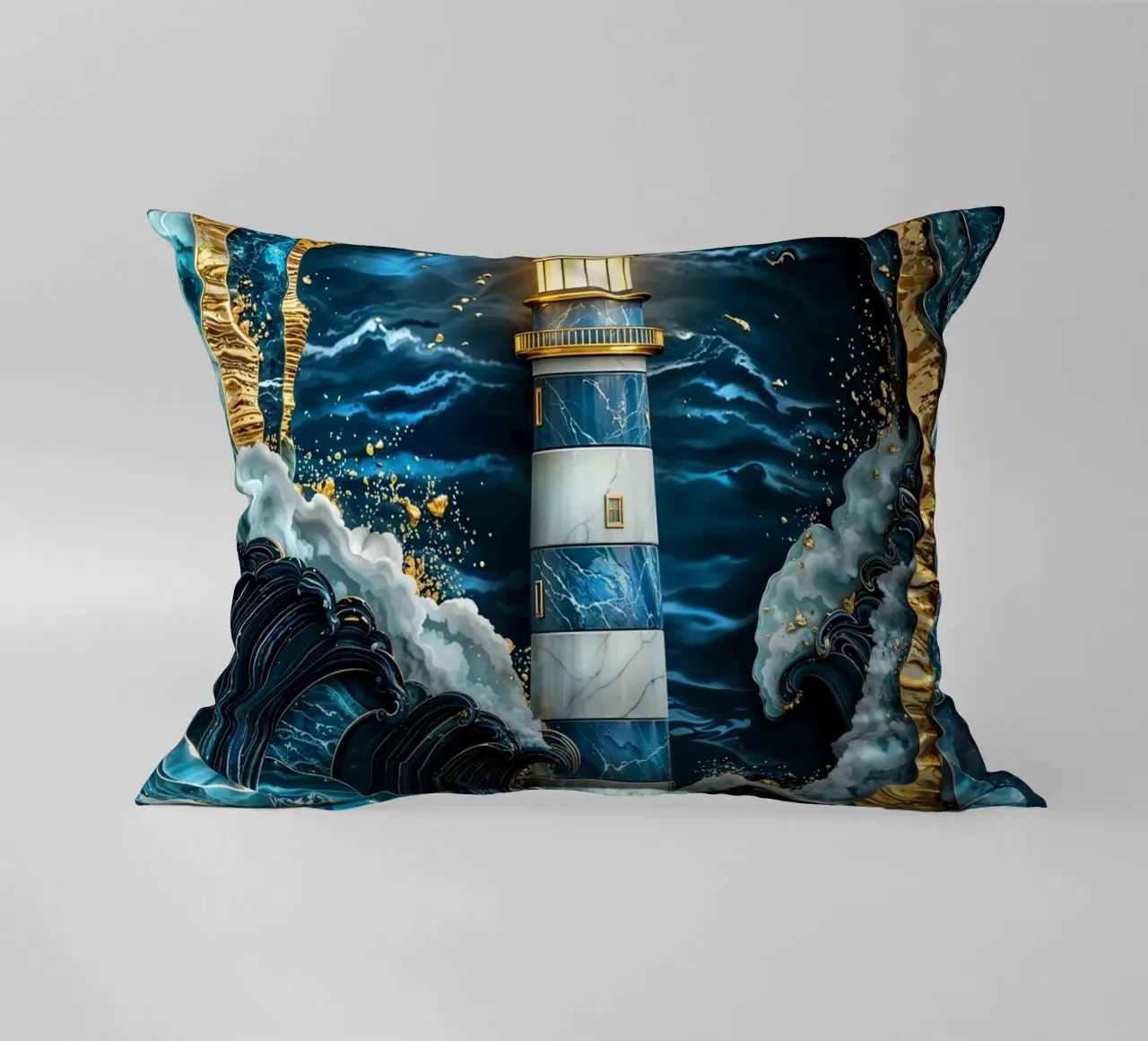Beacon in the Storm Kintsugi Art cuscino da Pixaverse