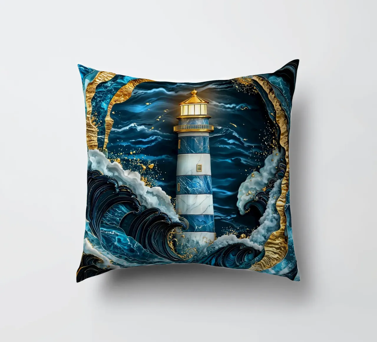 Beacon in the Storm Kintsugi Art cuscino da Pixaverse