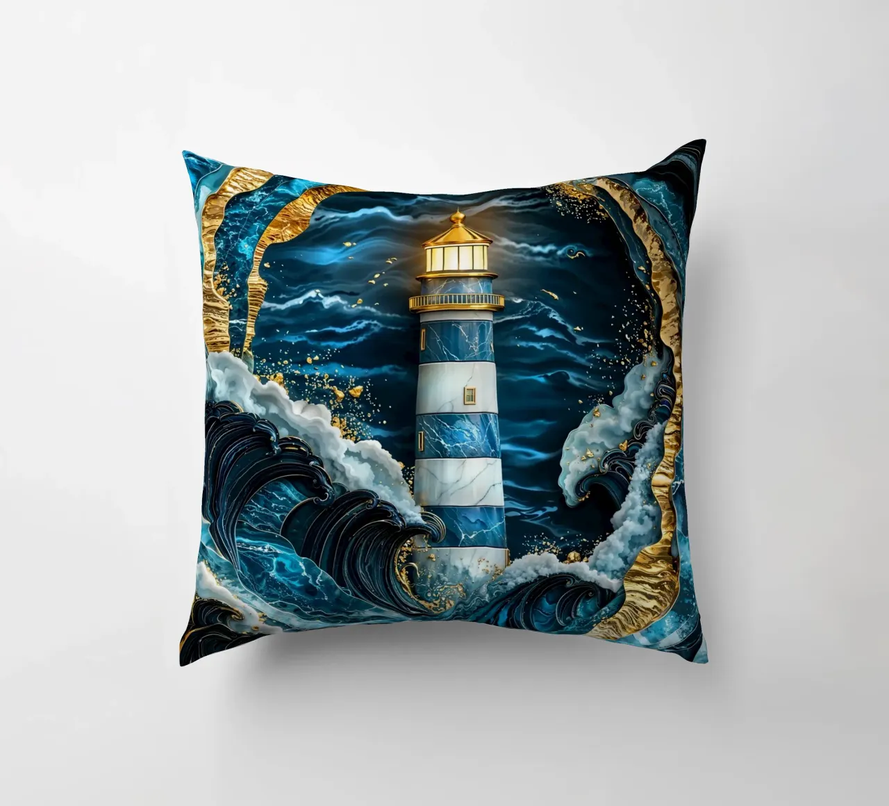 Beacon in the Storm Kintsugi Art cuscino da Pixaverse