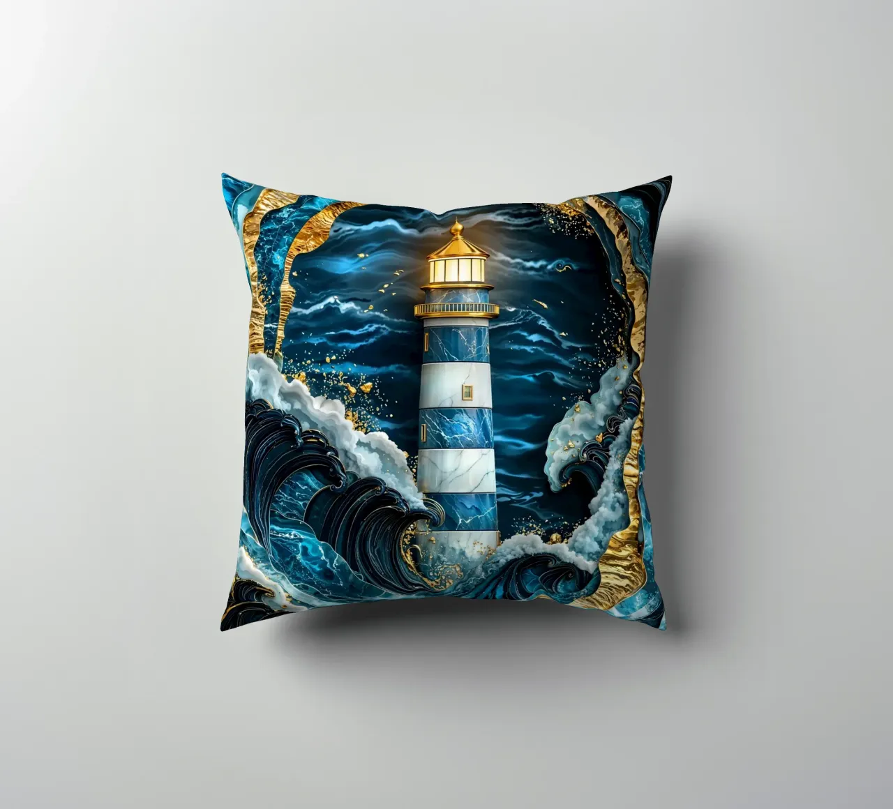 Beacon in the Storm Kintsugi Art cuscino da Pixaverse