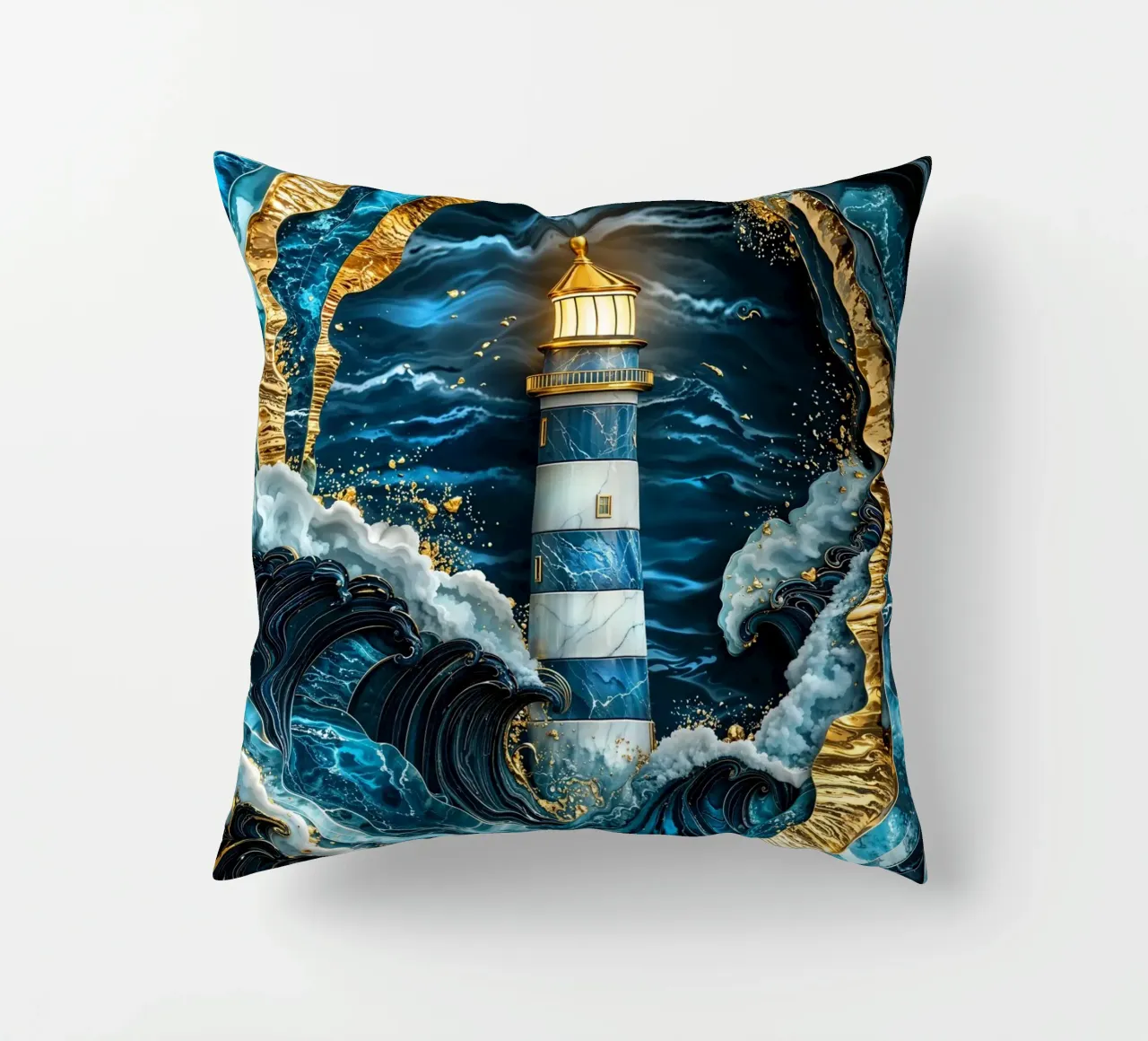 Beacon in the Storm Kintsugi Art cuscino da Pixaverse