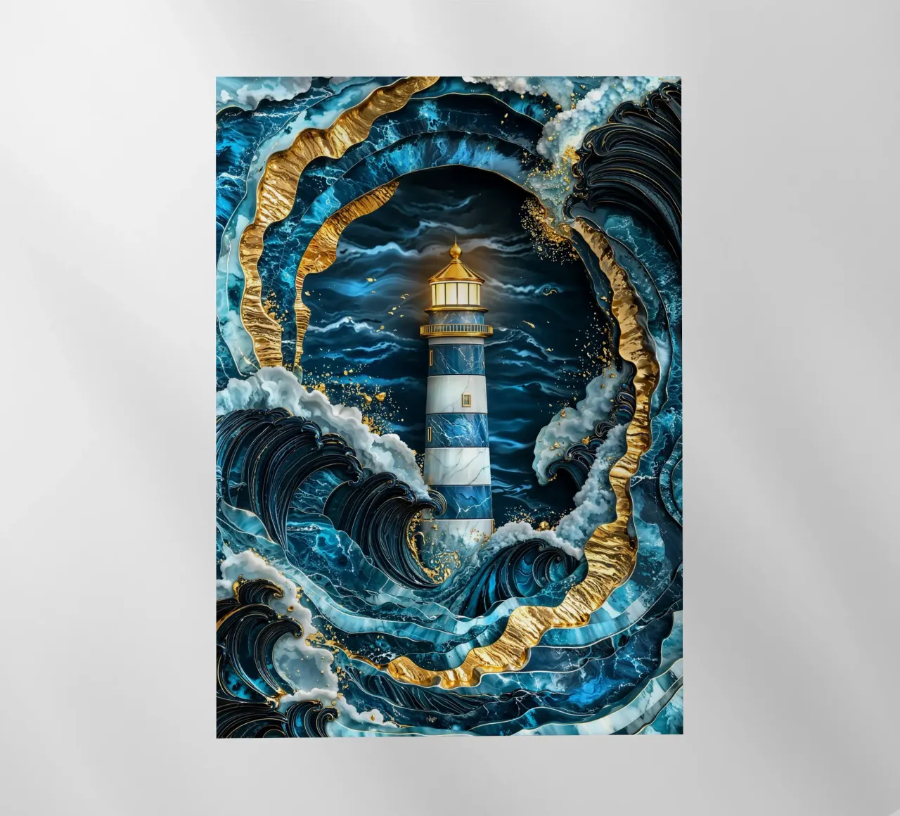 Beacon in the Storm Kintsugi Art pellicola backlit da Pixaverse