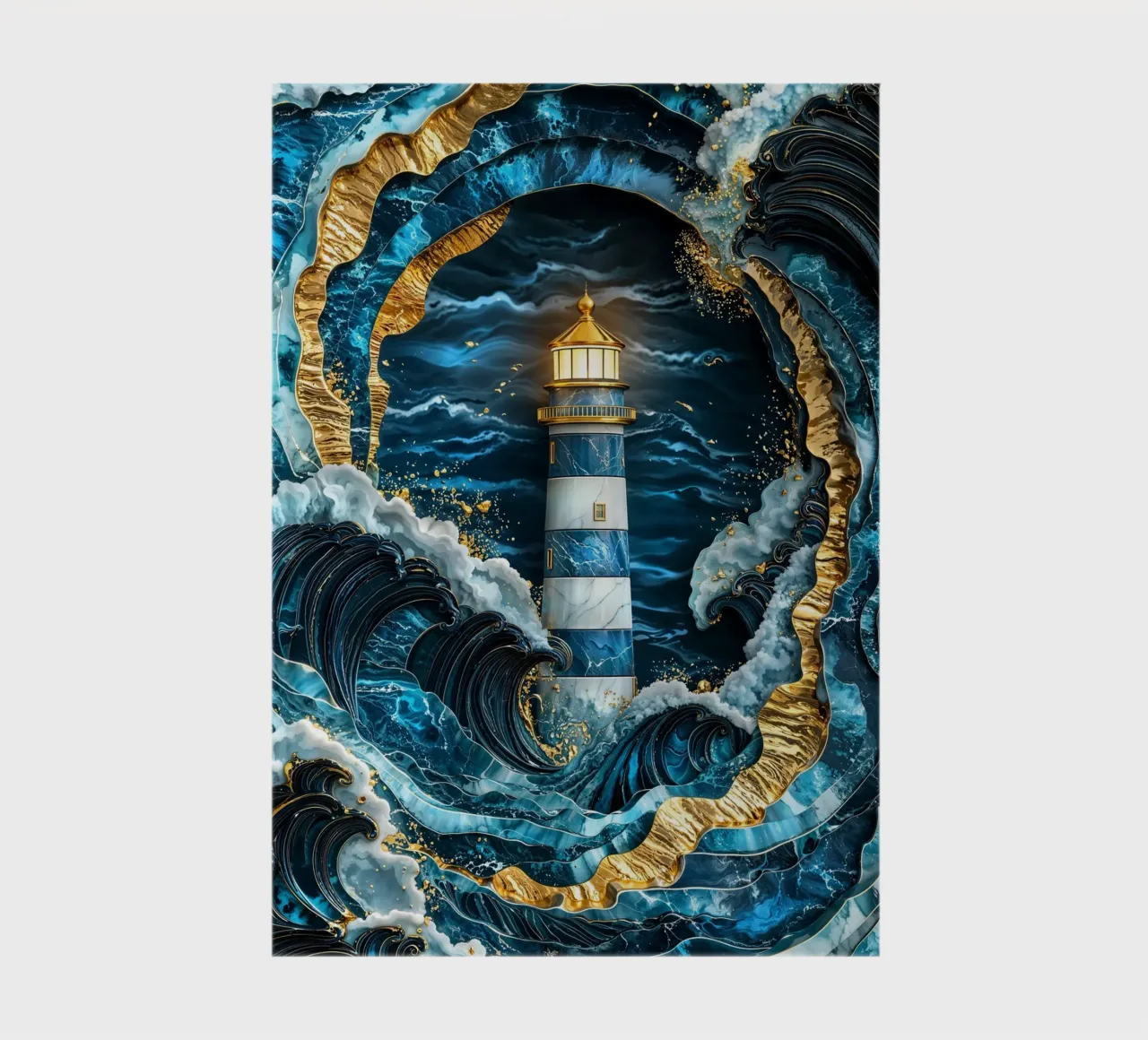 Beacon in the Storm Kintsugi Art notebook by Pixaverse