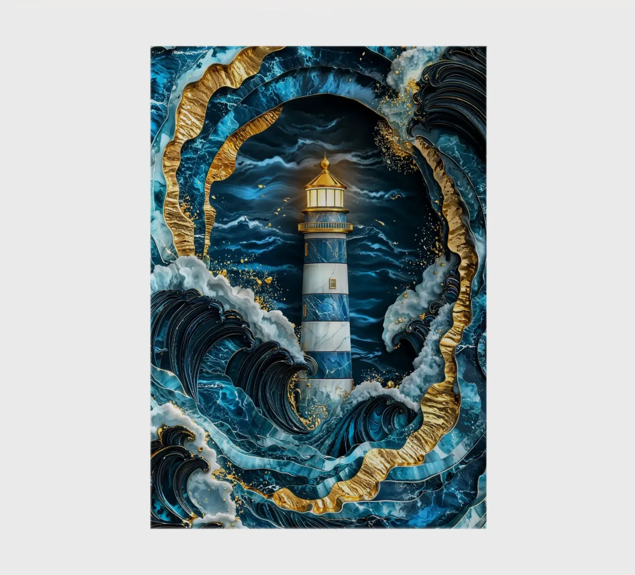 Beacon in the Storm Kintsugi Art notebook by Pixaverse