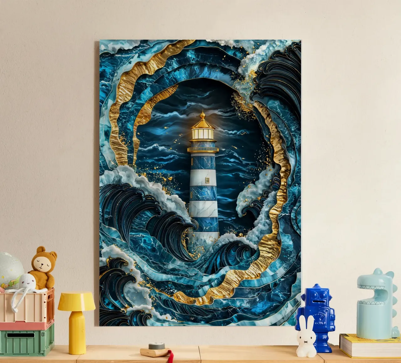 Beacon in the Storm Kintsugi Art plexiglass da Pixaverse
