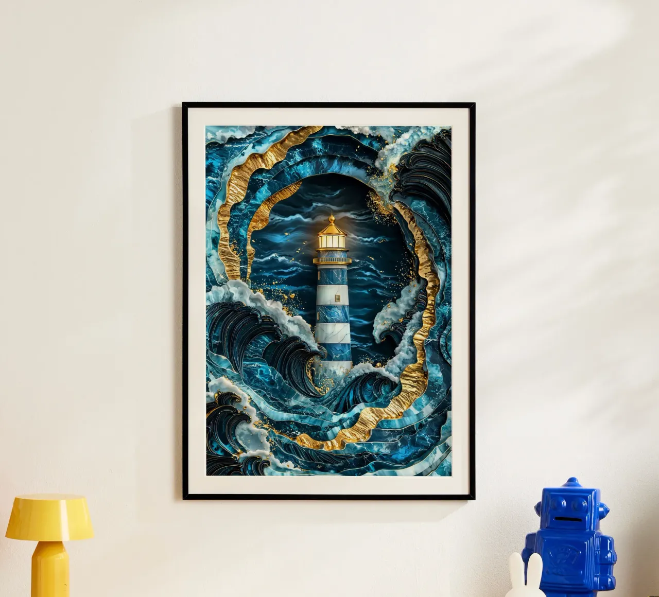 Beacon in the Storm Kintsugi Art poster by Pixaverse