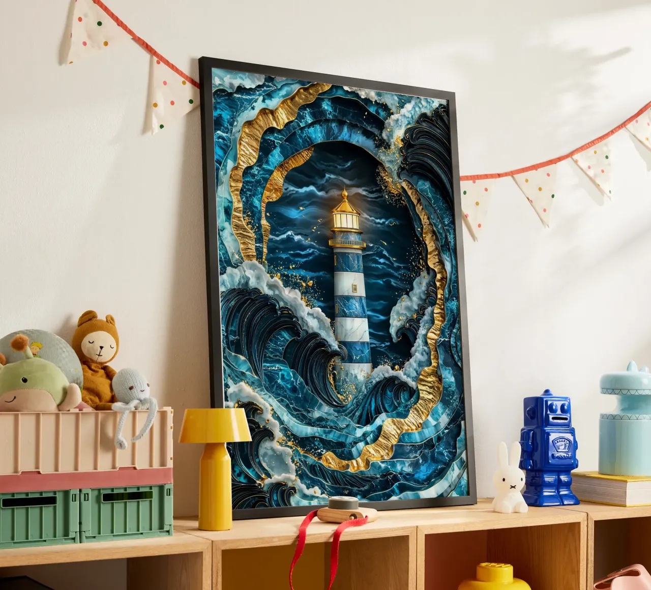 Beacon in the Storm Kintsugi Art poster by Pixaverse