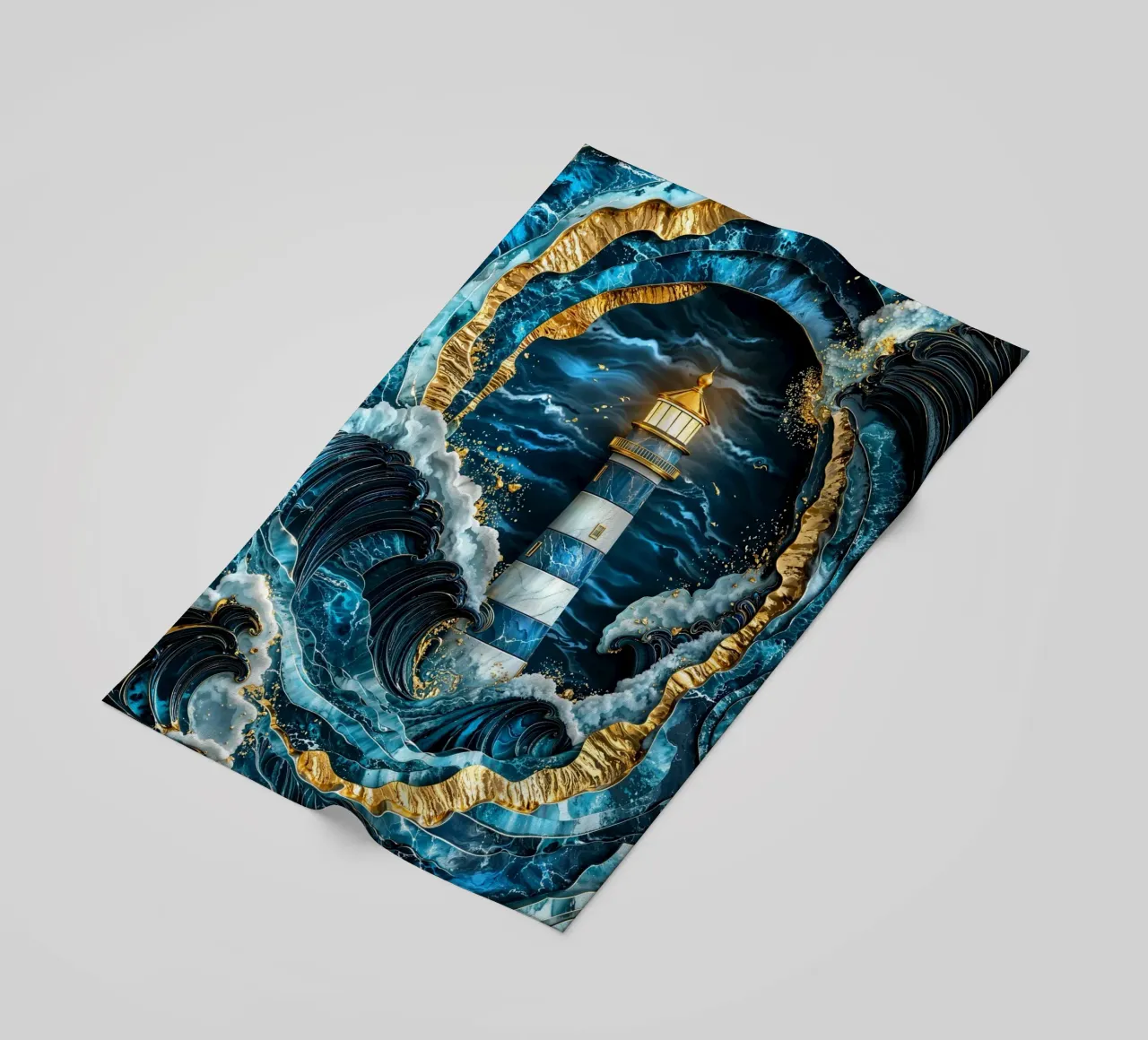 Beacon in the Storm Kintsugi Art telo mare da Pixaverse