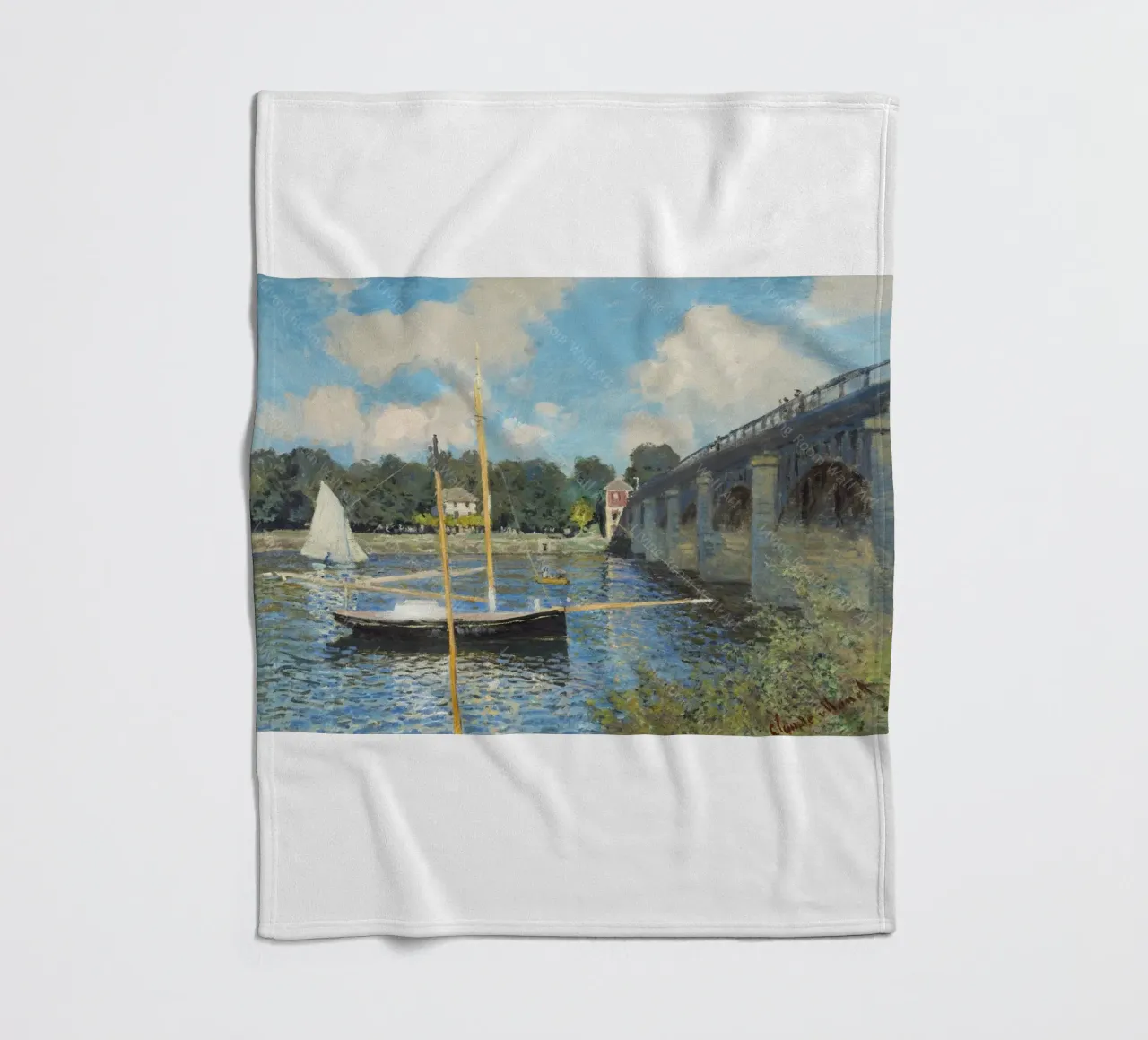 Brücke und Boot darunter Fleecedecke von SMG Store