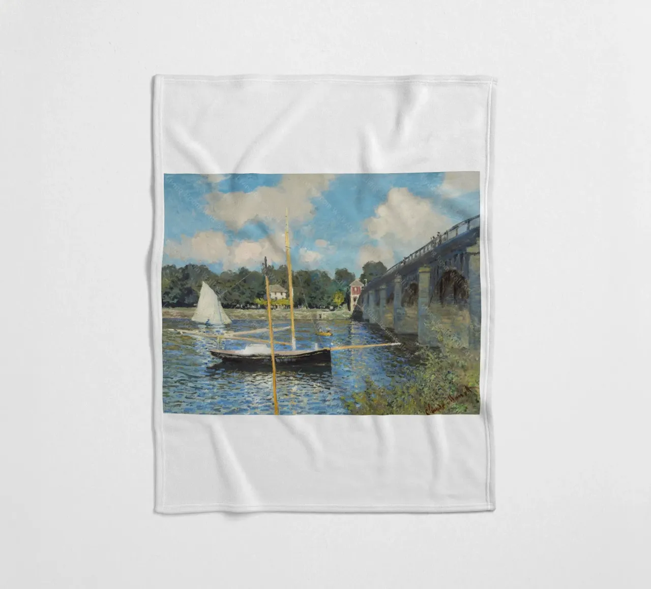 Brücke und Boot darunter Fleecedecke von SMG Store