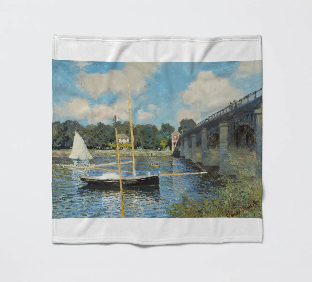 Brücke und Boot darunter Fleecedecke von SMG Store