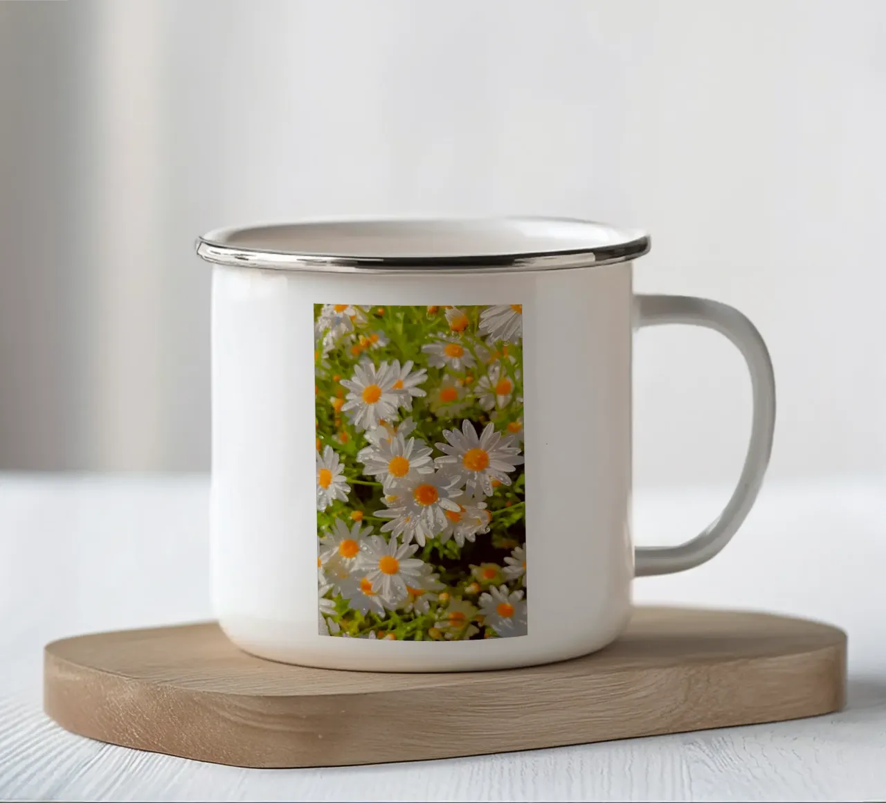 Campo di margherite scintillanti tazza in smalto da luxi&lace