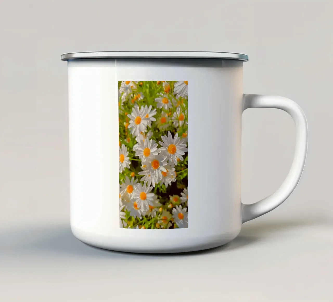 Campo di margherite scintillanti tazza in smalto da luxi&lace