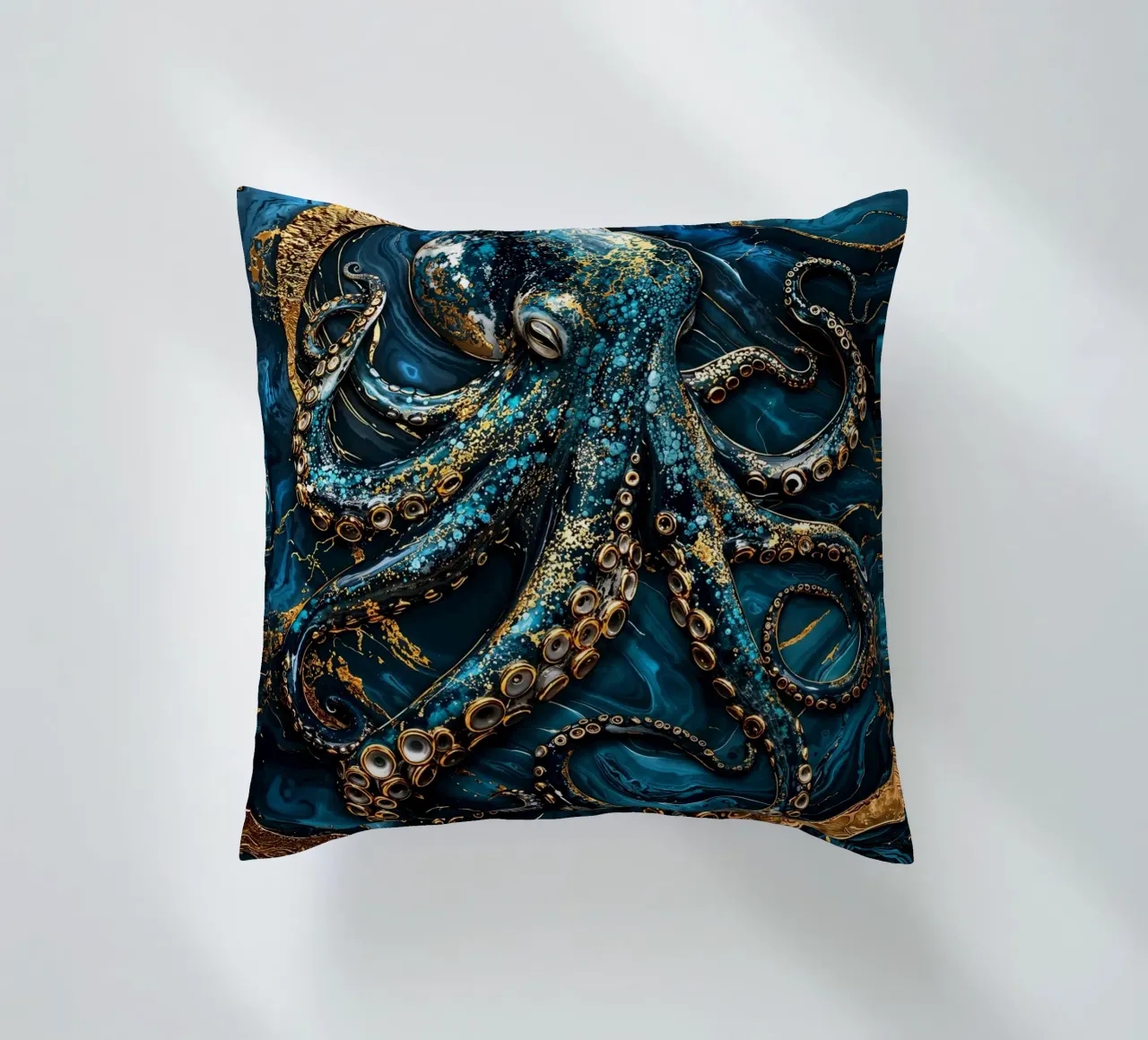 Golden Secrets of the Deep Art cuscino da Pixaverse