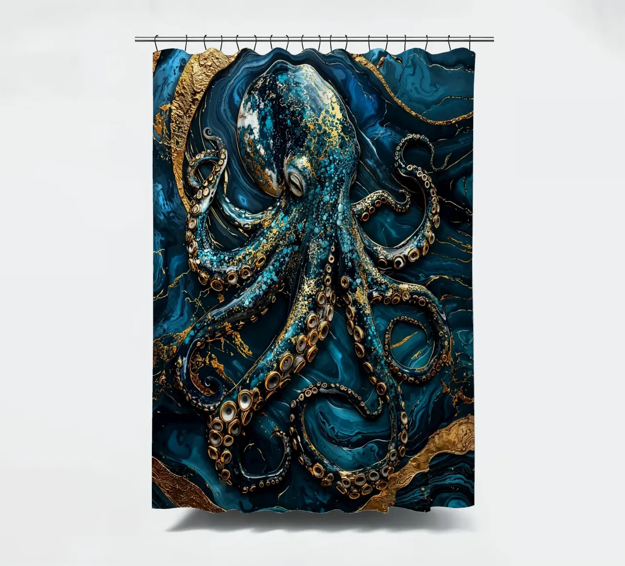 Golden Secrets of the Deep Art tenda da doccia da Pixaverse