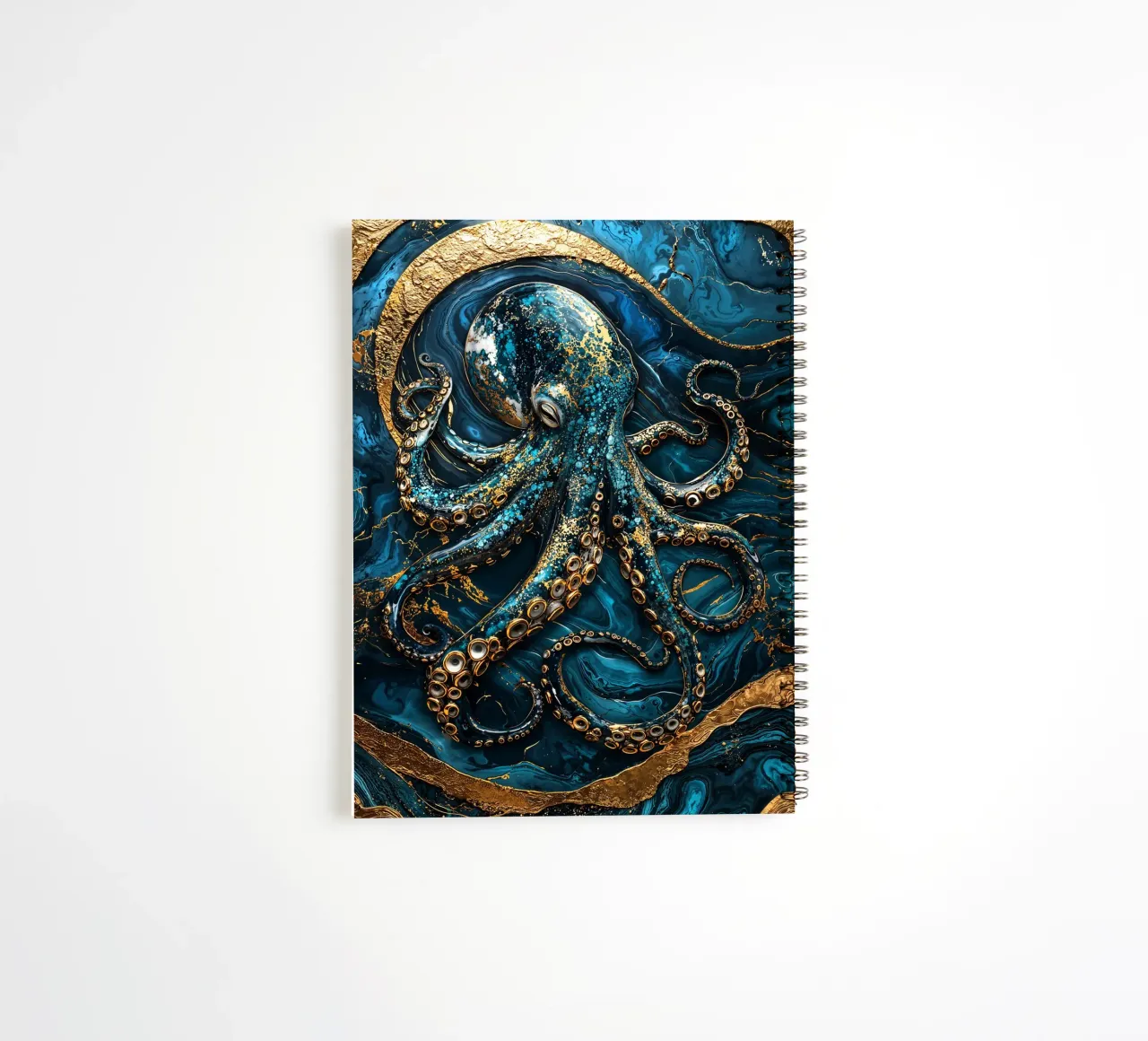 Golden Secrets of the Deep Art spiral notebook by Pixaverse