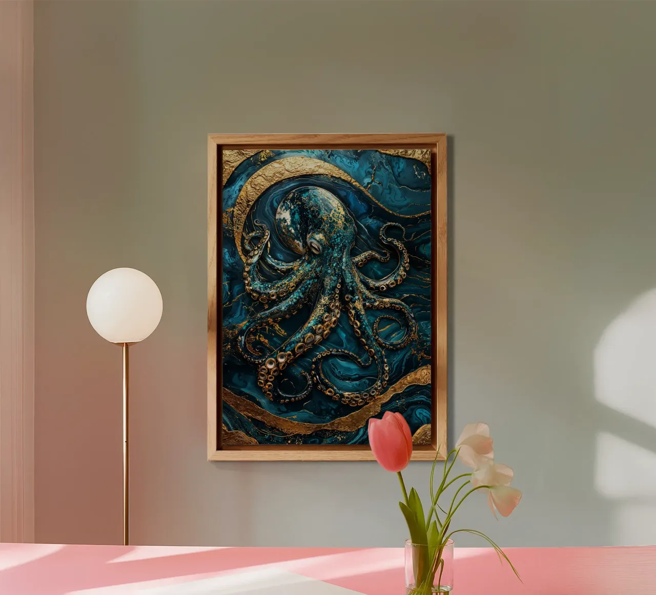Golden Secrets of the Deep Art alluminio dibond da Pixaverse