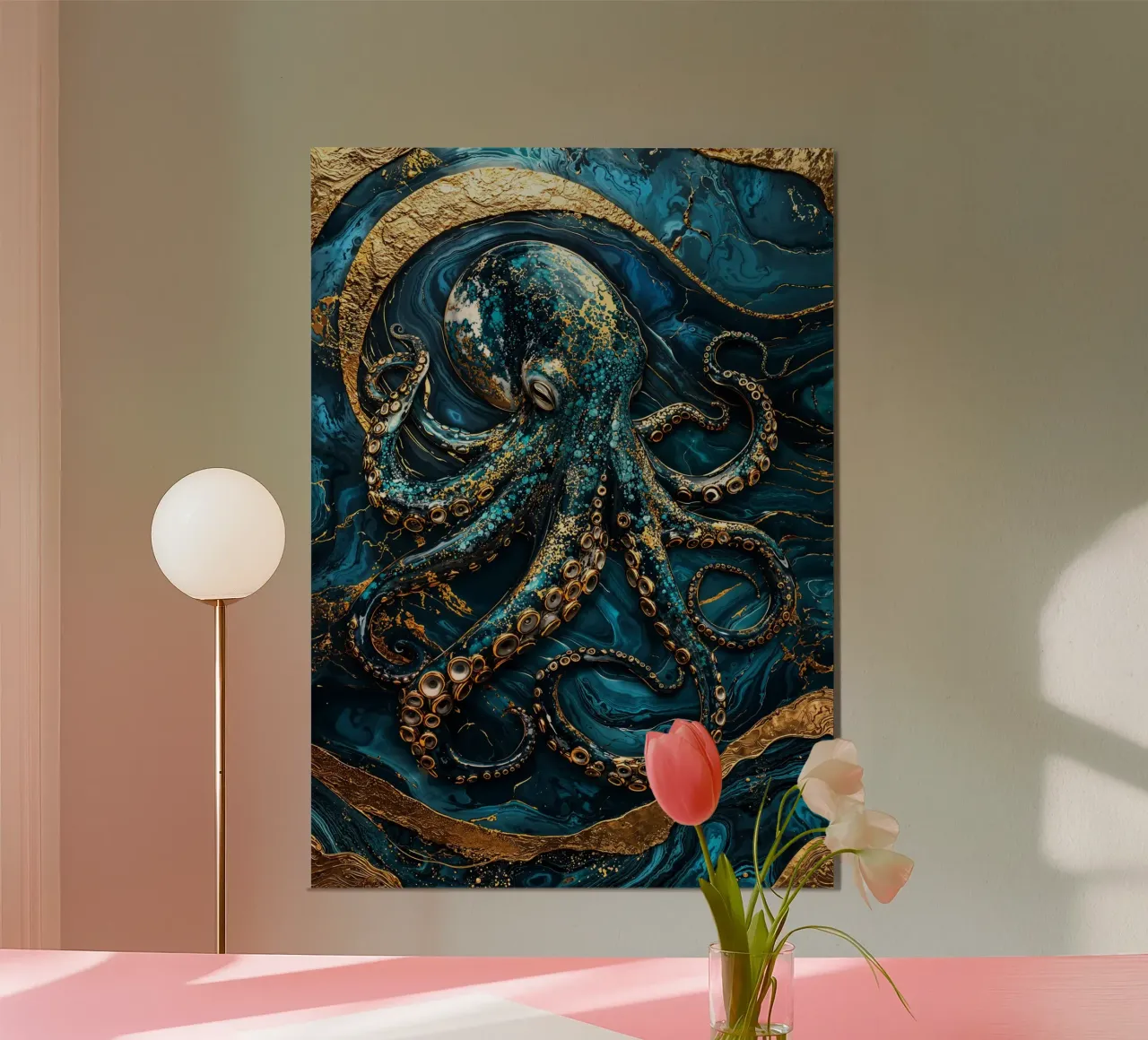 Golden Secrets of the Deep Art alluminio dibond da Pixaverse