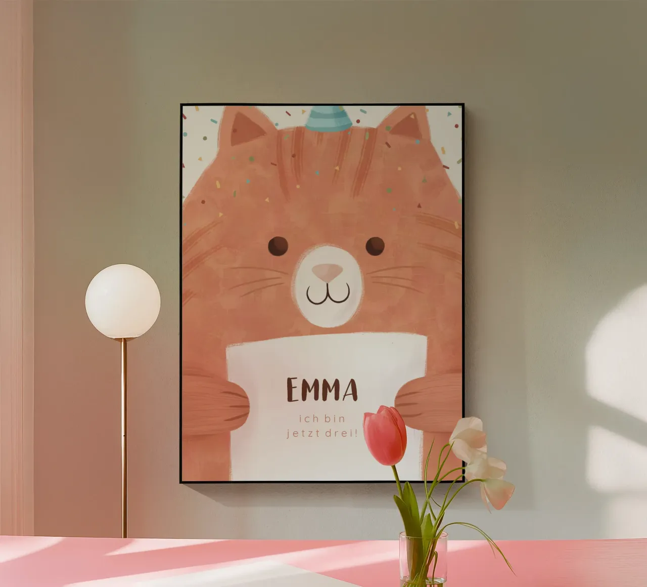 Confetti Cat acrylic glass by Kartenliebe