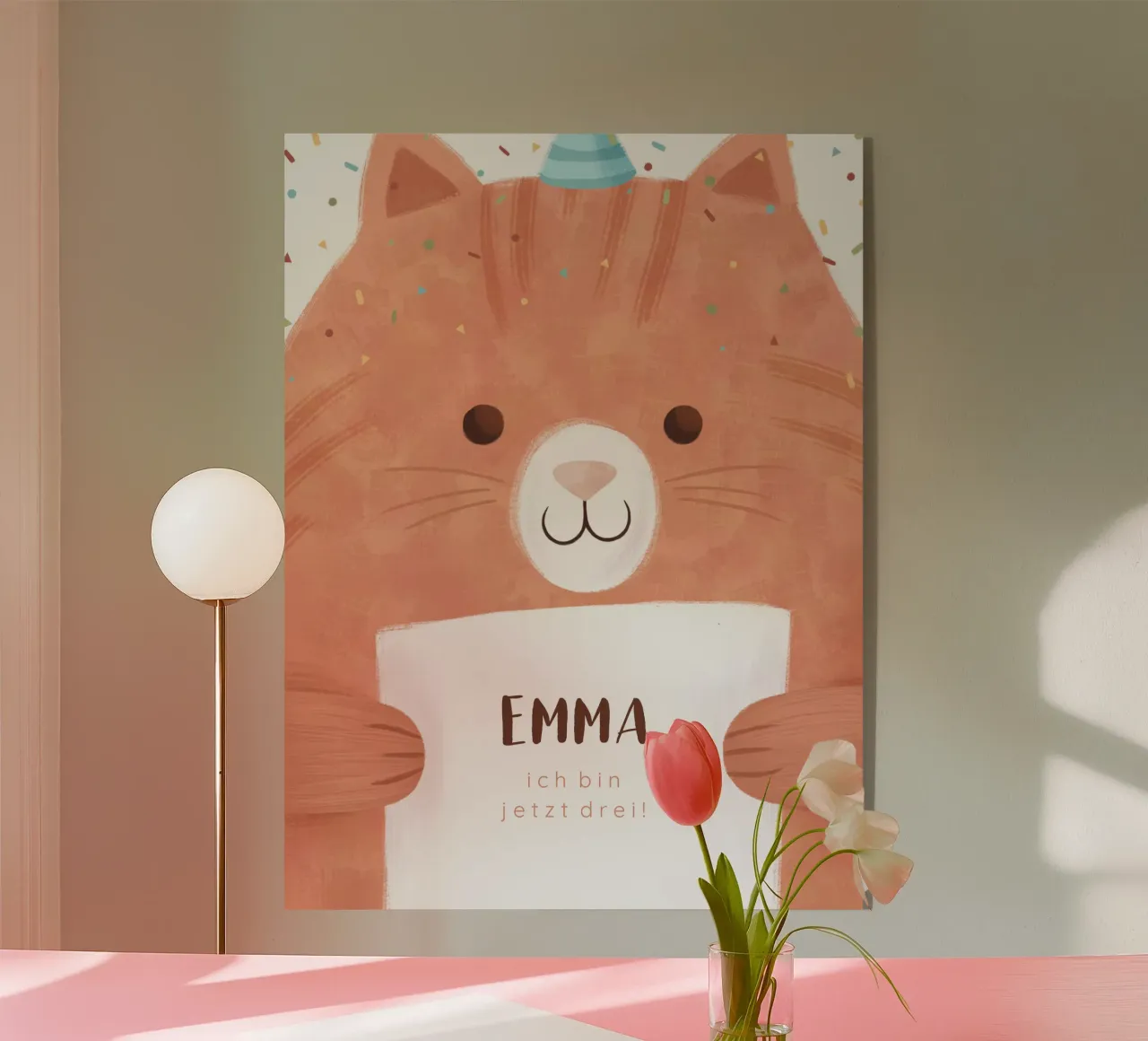 Confetti Cat acrylic glass by Kartenliebe