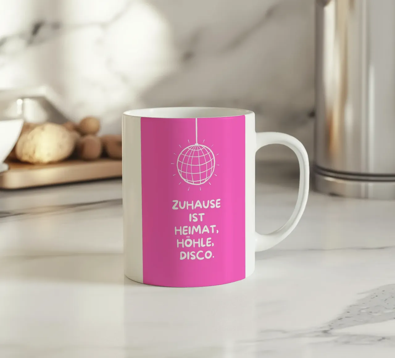 Chez soi, c'est chez soi, grotte disco mug en céramique de Ohkimiko