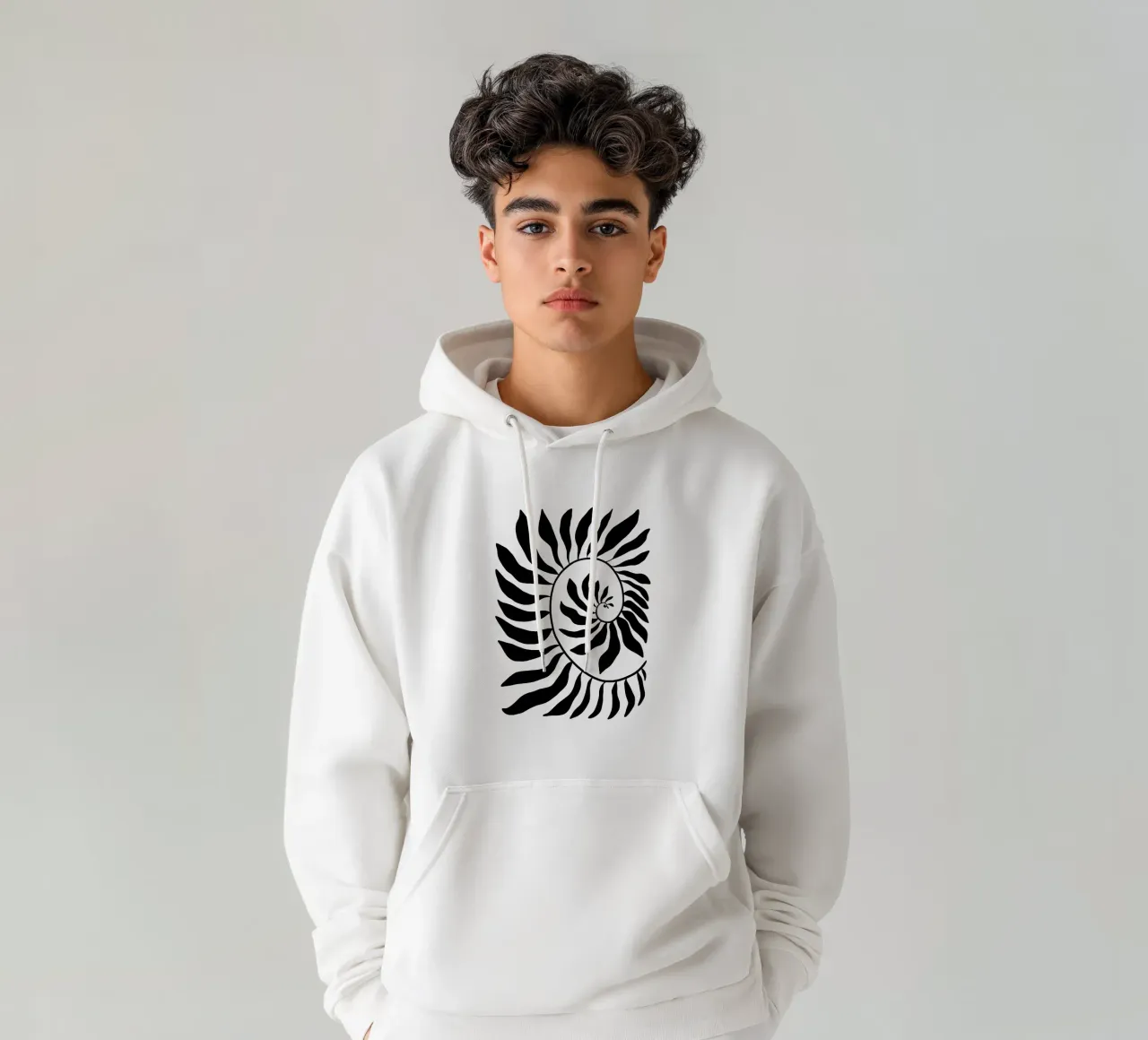 Fibonacci leaf Black felpa con cappuccio da TijanaArtStudio88