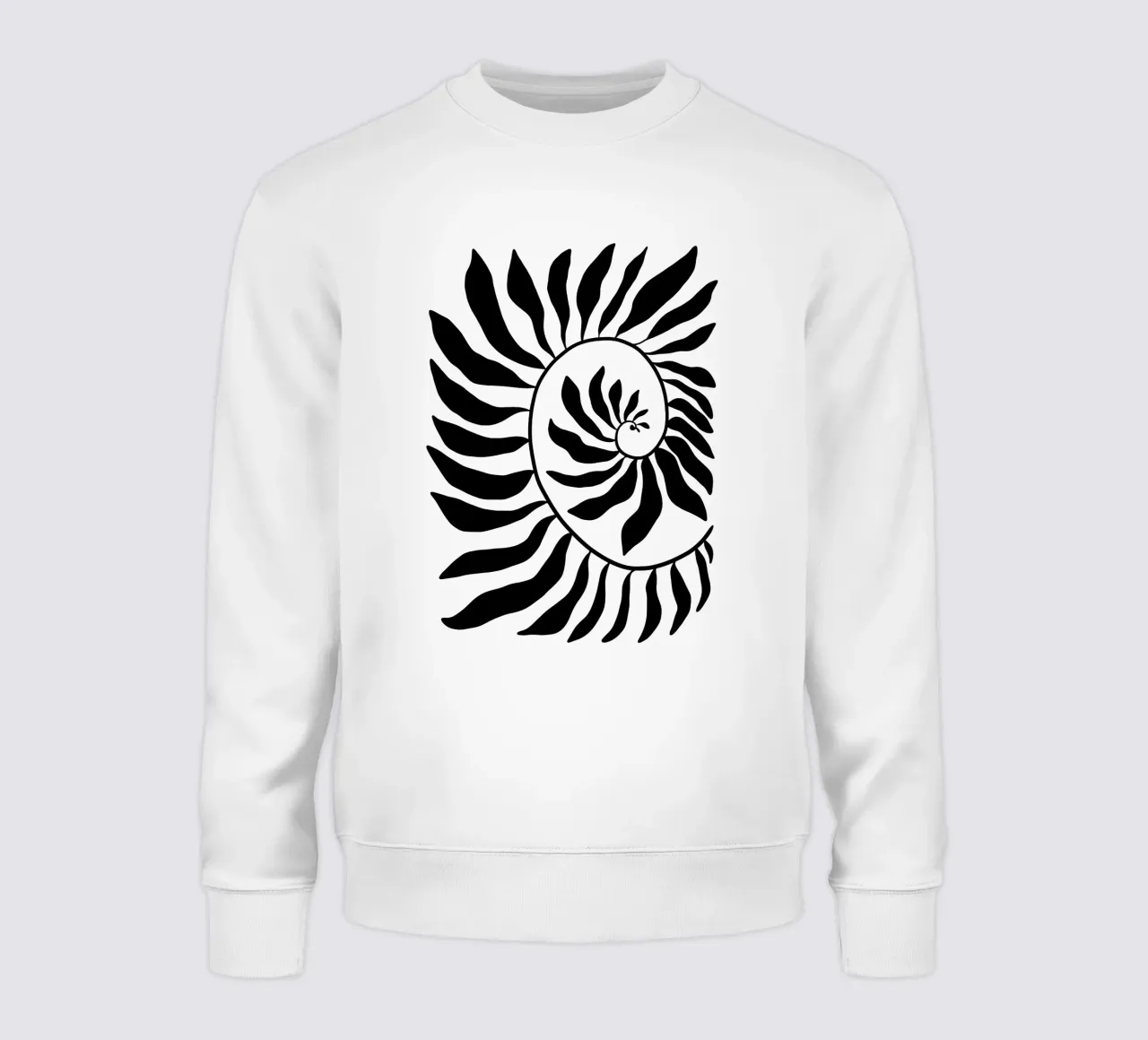 Fibonacci leaf Black felpa da TijanaArtStudio88