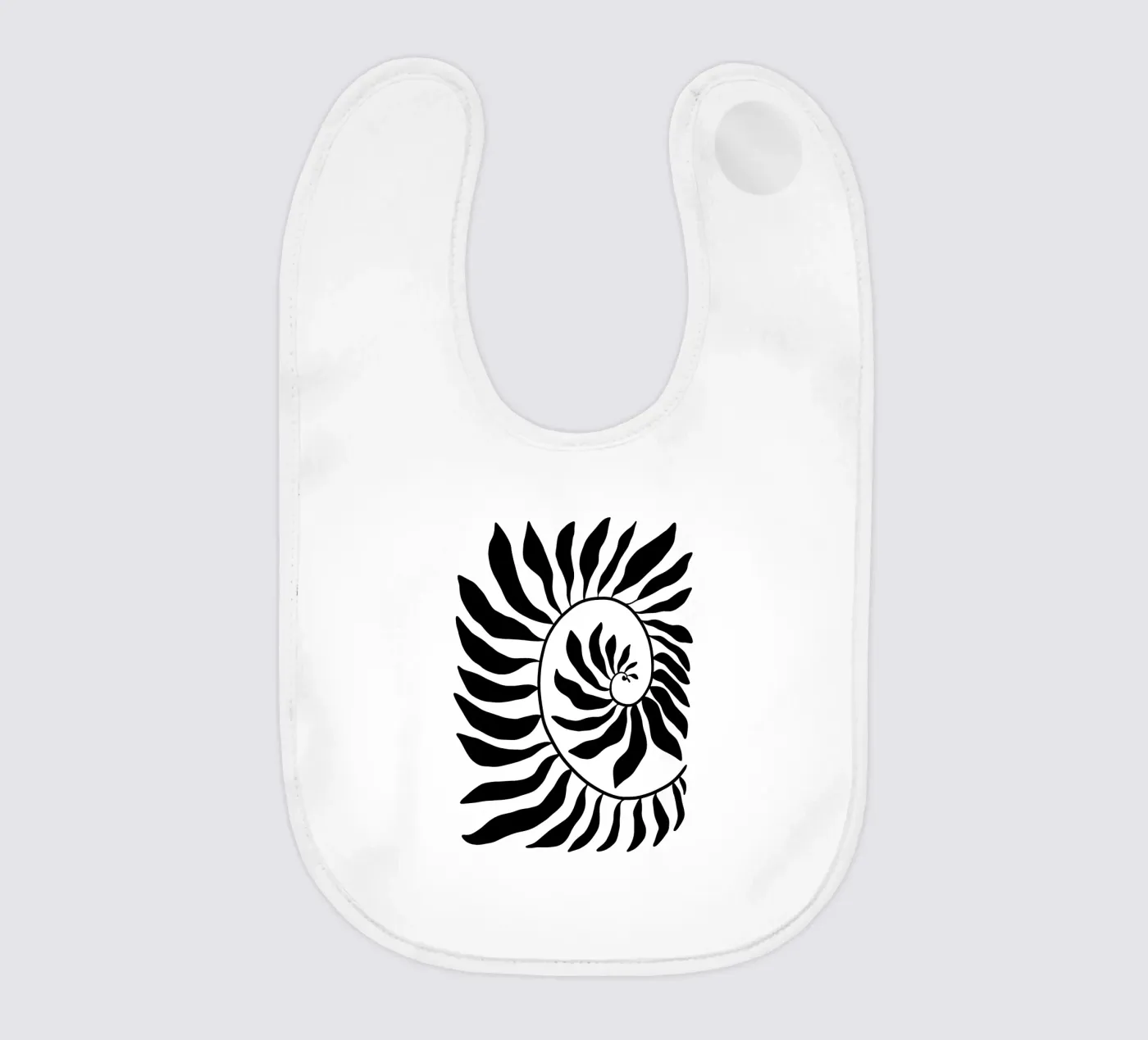 Fibonacci leaf Black Babylätzchen von TijanaArtStudio88