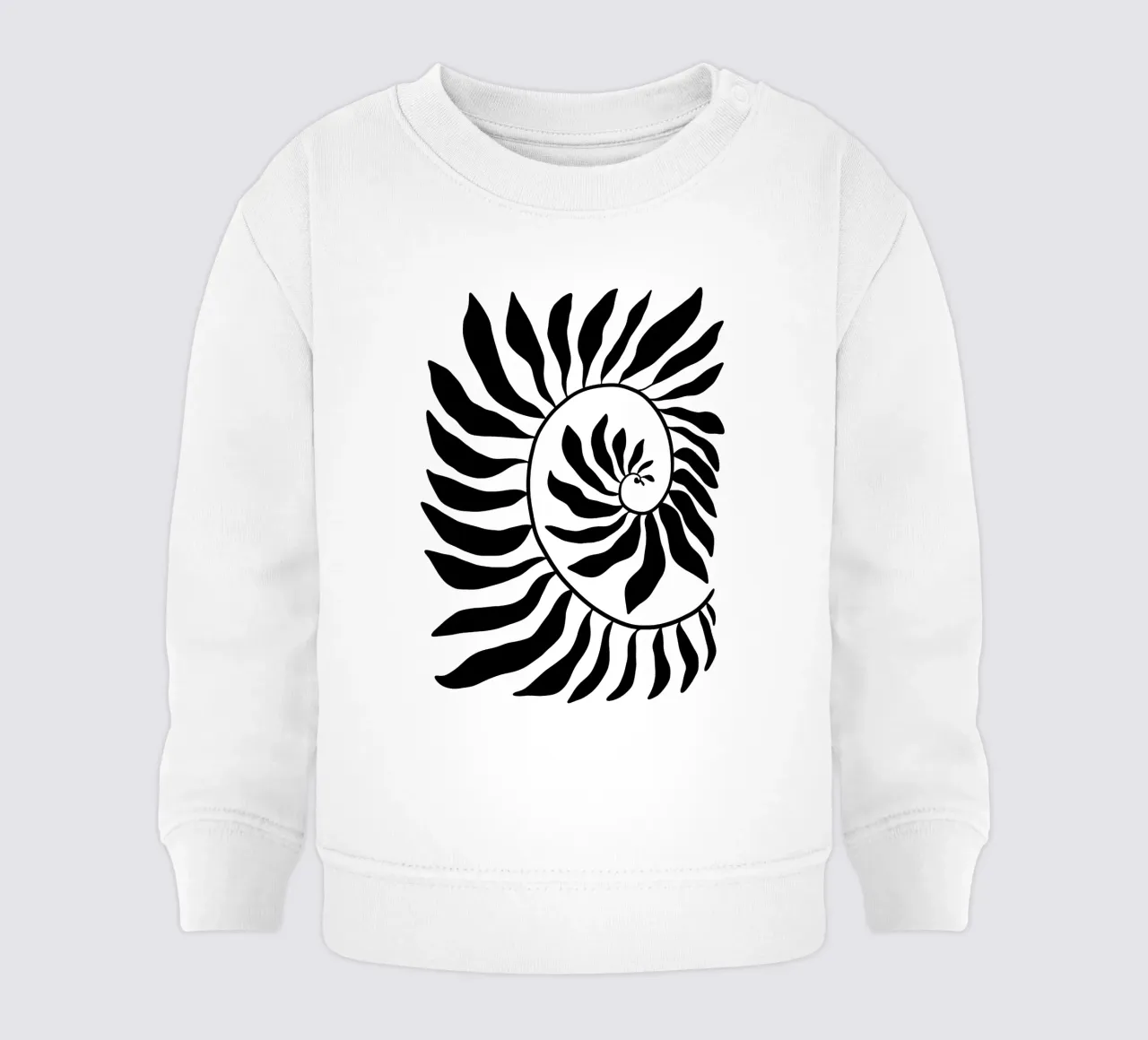 Fibonacci leaf Black felpa neonato da TijanaArtStudio88
