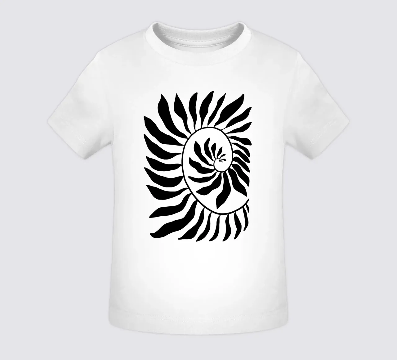 Fibonacci leaf Black maglietta neonato da TijanaArtStudio88