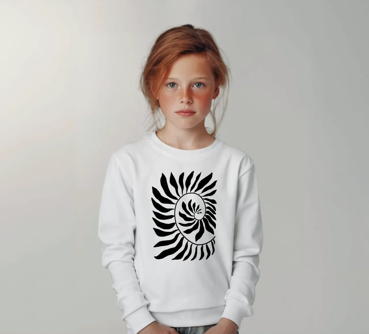 Fibonacci leaf Black felpa bambino da TijanaArtStudio88