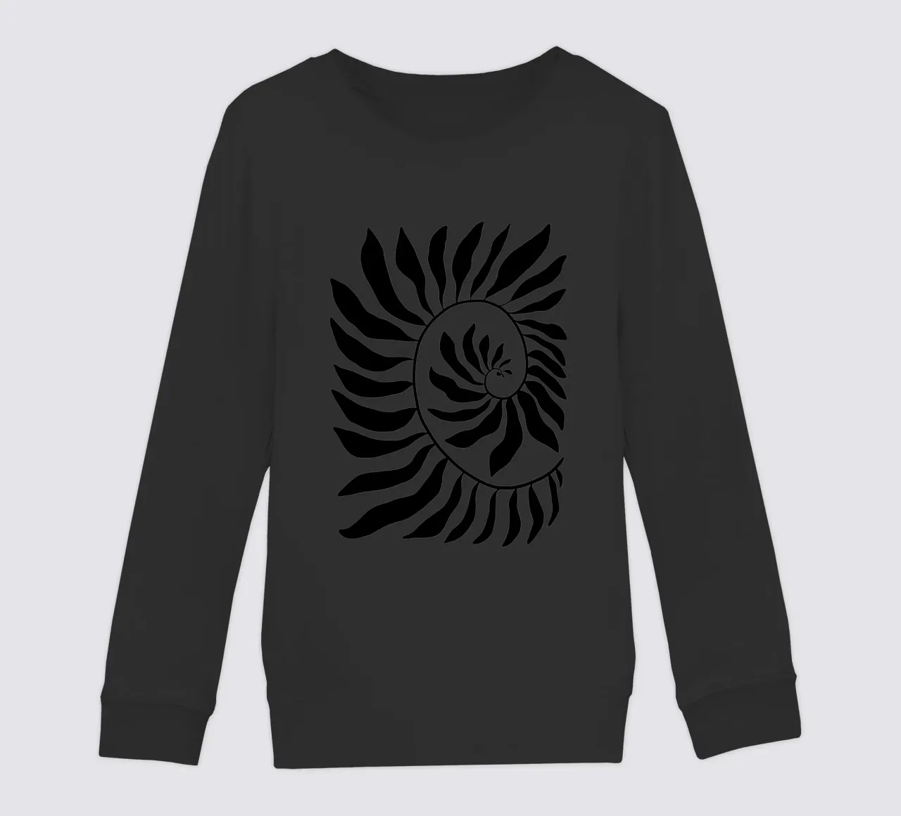 Fibonacci leaf Black felpa bambino da TijanaArtStudio88