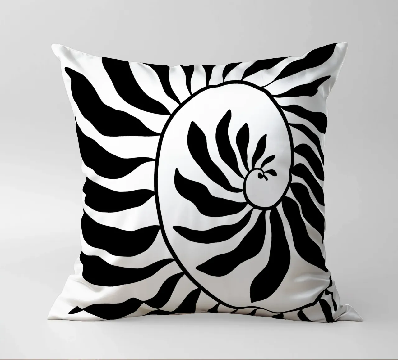 Fibonacci leaf Black cuscino da TijanaArtStudio88