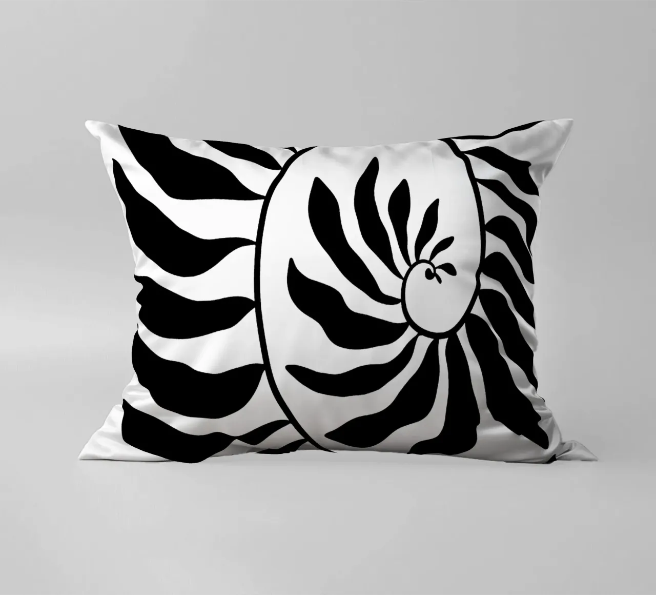 Fibonacci leaf Black cuscino da TijanaArtStudio88