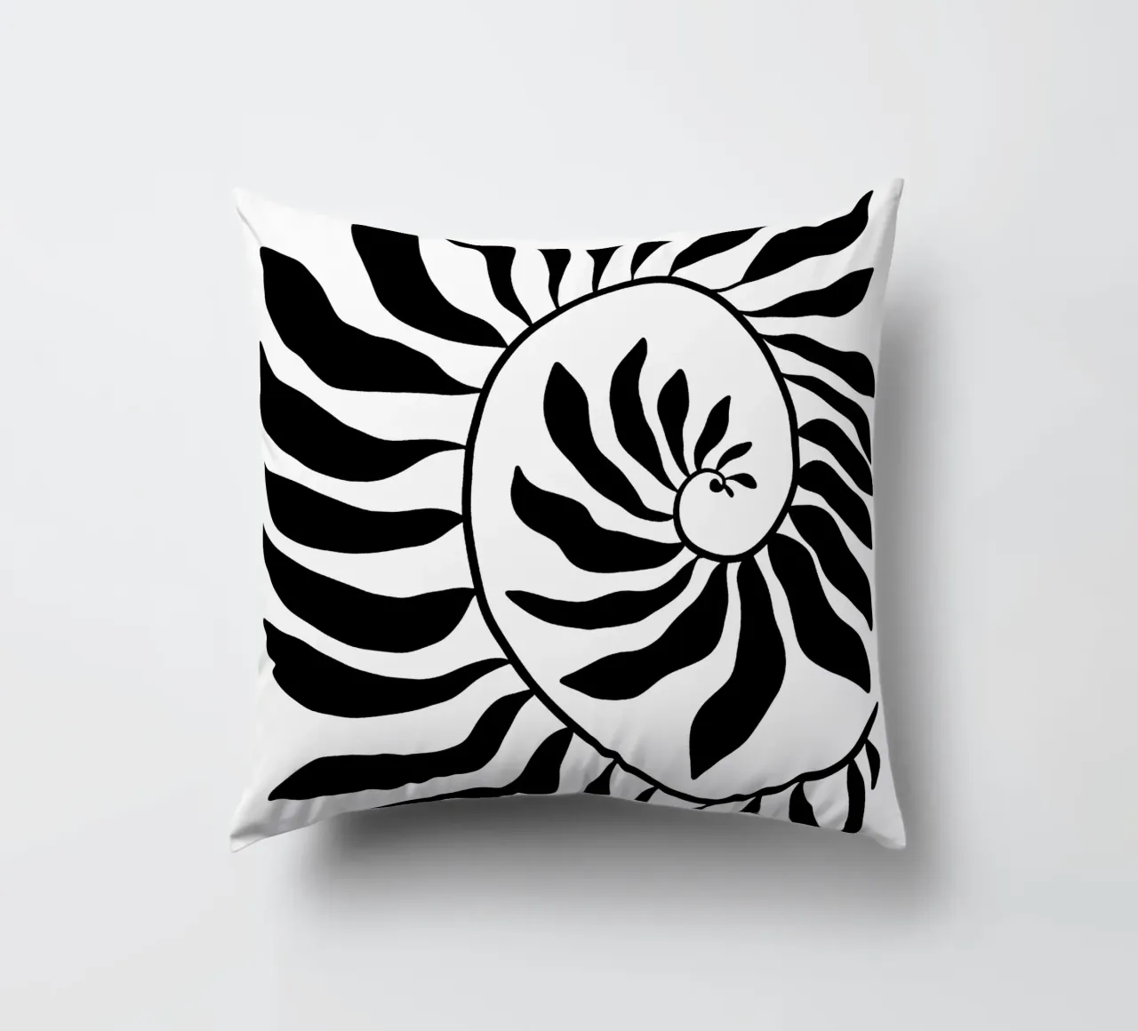 Fibonacci leaf Black cuscino da TijanaArtStudio88