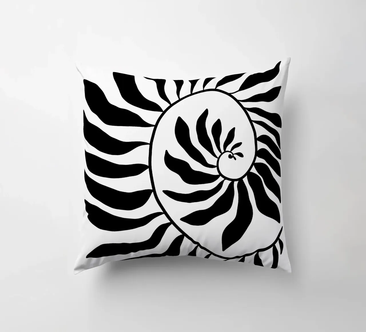 Fibonacci leaf Black cuscino da TijanaArtStudio88