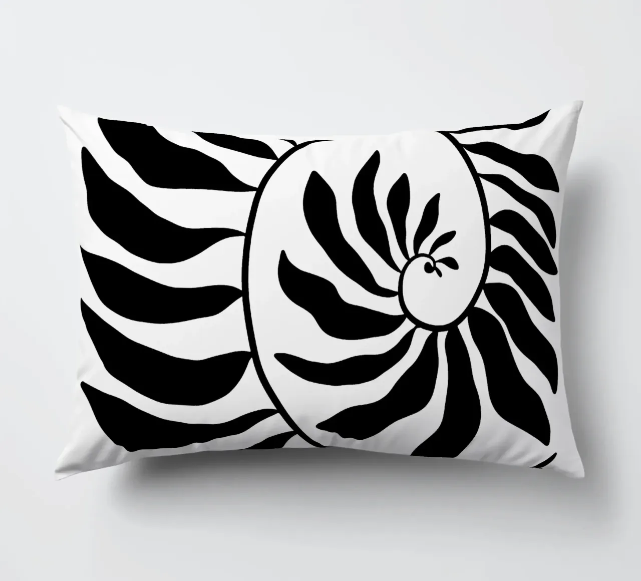 Fibonacci leaf Black cuscino da TijanaArtStudio88