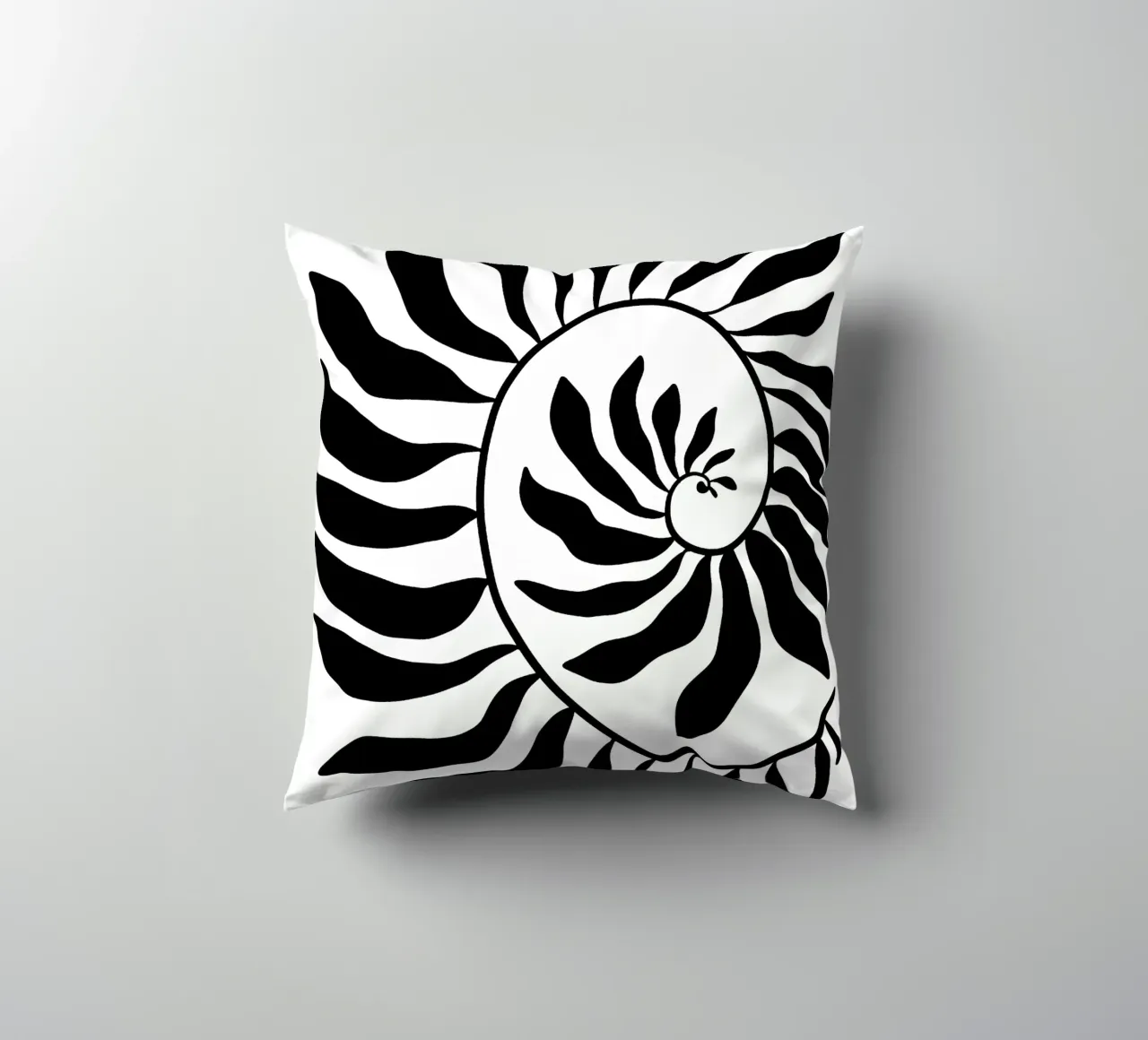 Fibonacci leaf Black cuscino da TijanaArtStudio88