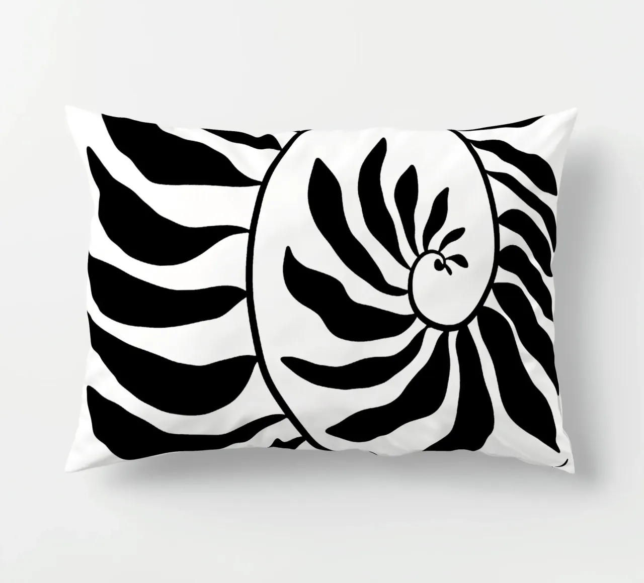 Fibonacci leaf Black cuscino da TijanaArtStudio88