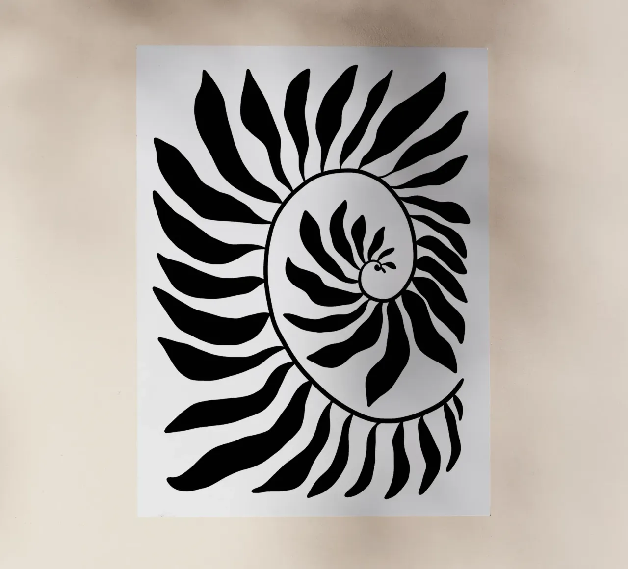 Fibonacci leaf Black pellicola backlit da TijanaArtStudio88