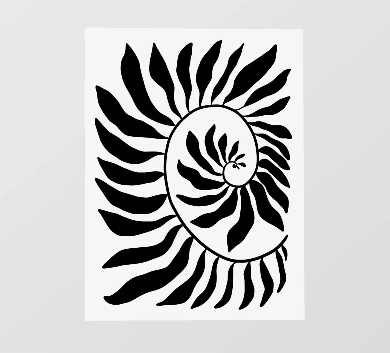 Fibonacci leaf Black pellicola backlit da TijanaArtStudio88