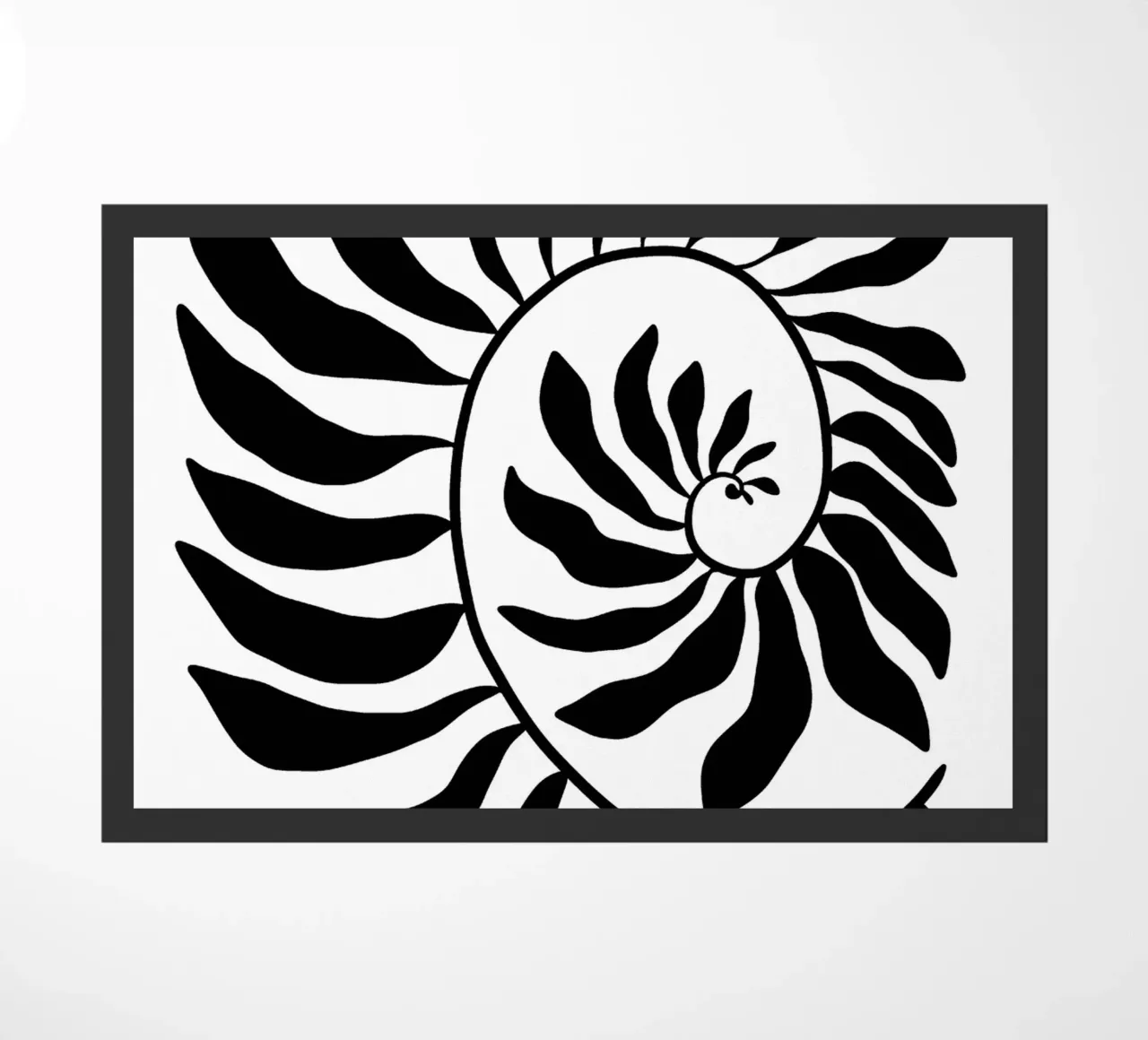 Fibonacci leaf Black zerbino da TijanaArtStudio88