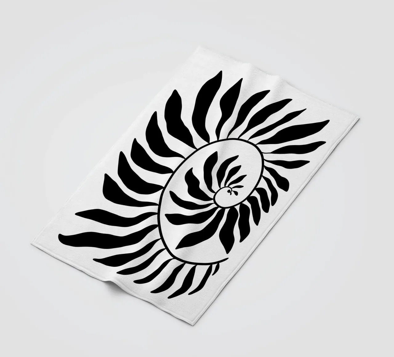 Fibonacci leaf Black coperta in pile da TijanaArtStudio88